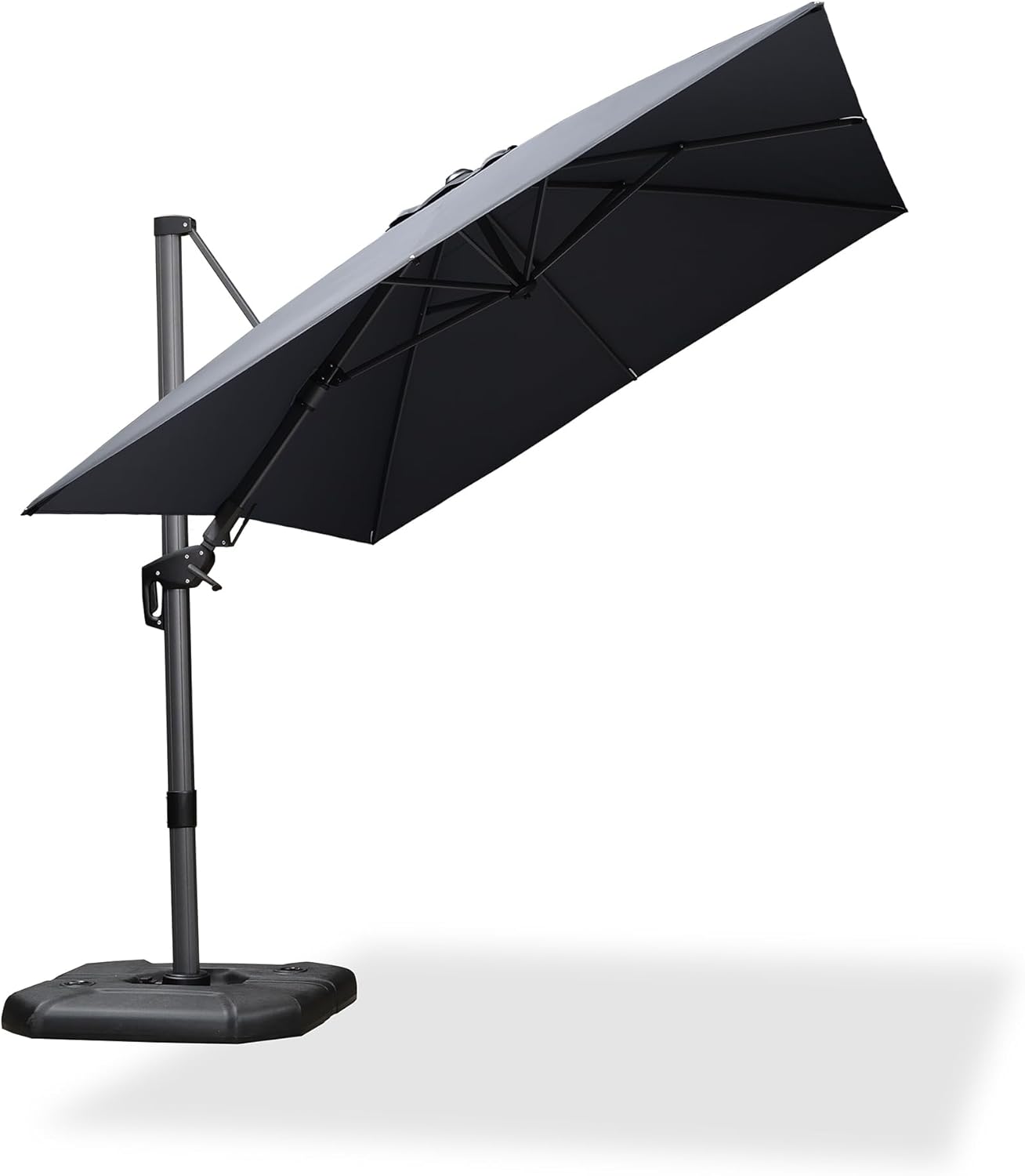 SUNGUARD UMBRELLAS Square Cantilever Patio Umbrella, 360-Degree Rotating Offset Umbrella with Aluminum Frame