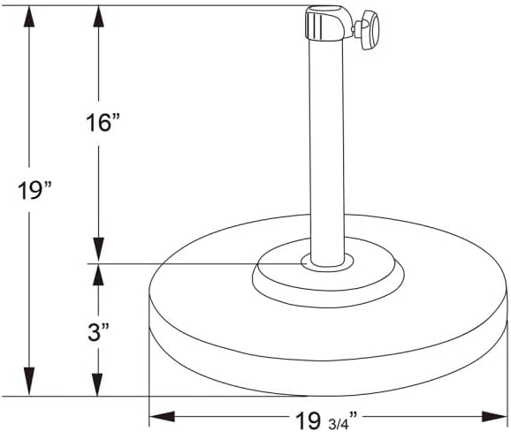 SUNGUARD UMBRELLAS 50 lb Round Concrete Patio Umbrella Base, White Steel Stand for 1.5 in Poles