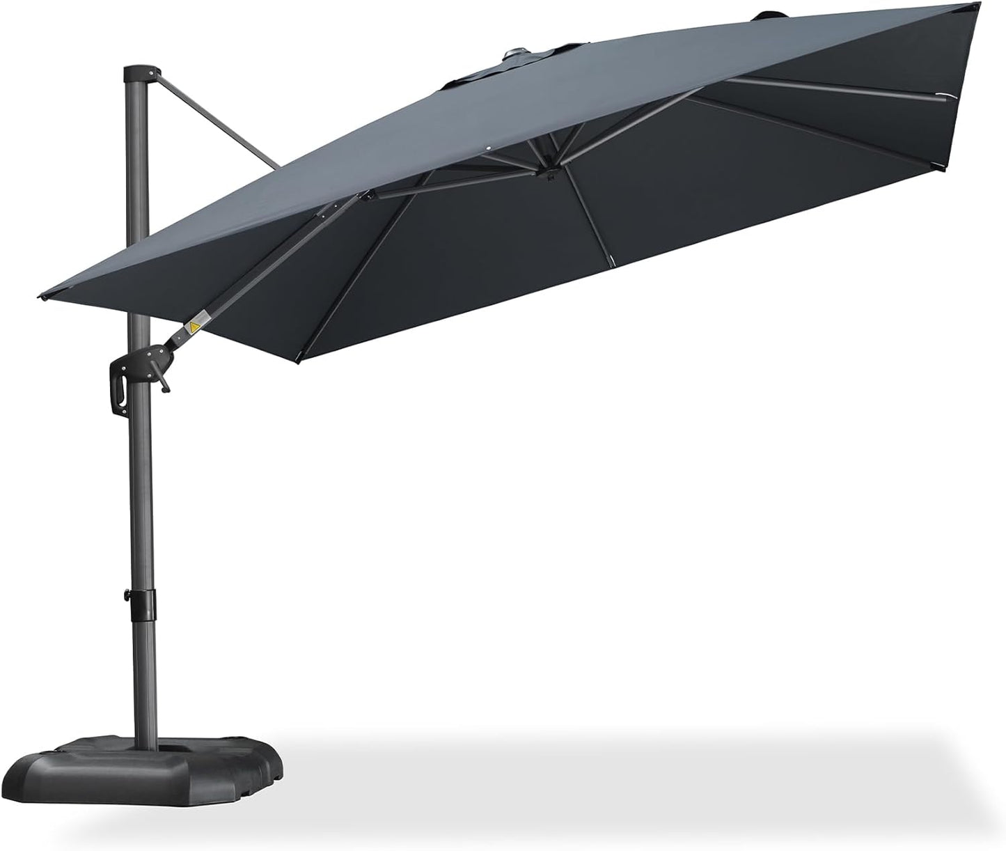 SUNGUARD UMBRELLAS Square Cantilever Patio Umbrella, 360-Degree Rotating Offset Umbrella with Aluminum Frame