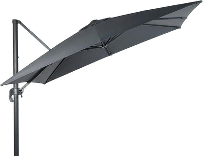 SUNGUARD UMBRELLAS 10 x 10 ft Square Cantilever Replacement Canopy, 8-Rib 230 GSM Polyester Cover - Storm Grey