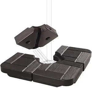 SUNGUARD UMBRELLAS 4-Piece 190 lb Fillable Cantilever Umbrella Base, Water or Sand Offset Stand