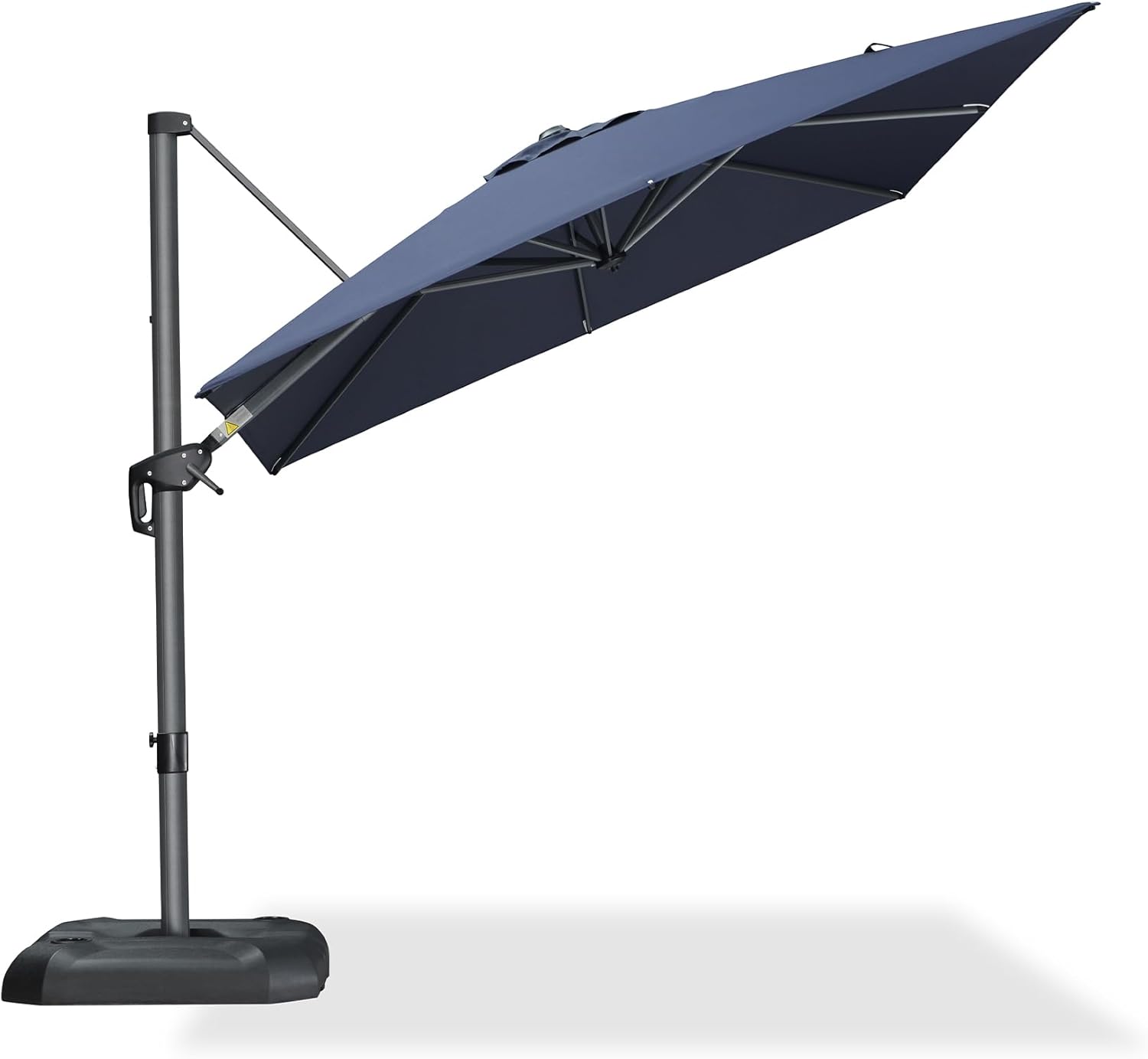 SUNGUARD UMBRELLAS Square Cantilever Patio Umbrella, 360-Degree Rotating Offset Umbrella with Aluminum Frame - Turquoise Blue / 11 Feet / Standard