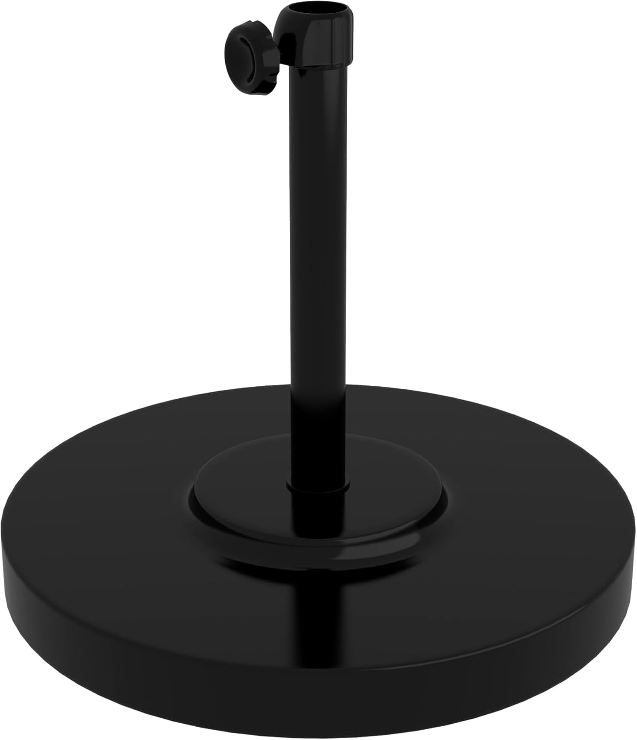 SUNGUARD UMBRELLAS 50 lb Round Concrete Patio Umbrella Base, White Steel Stand for 1.5 in Poles - White