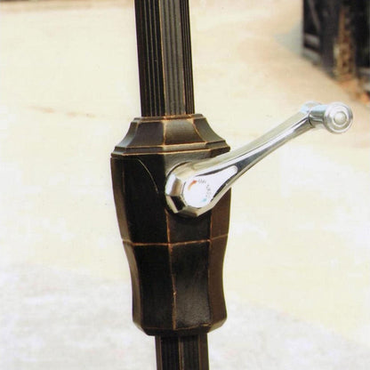 SUNGUARD UMBRELLAS 9 ft Bar Height Patio Umbrella, Brown Aluminum Market Umbrella with Auto Tilt