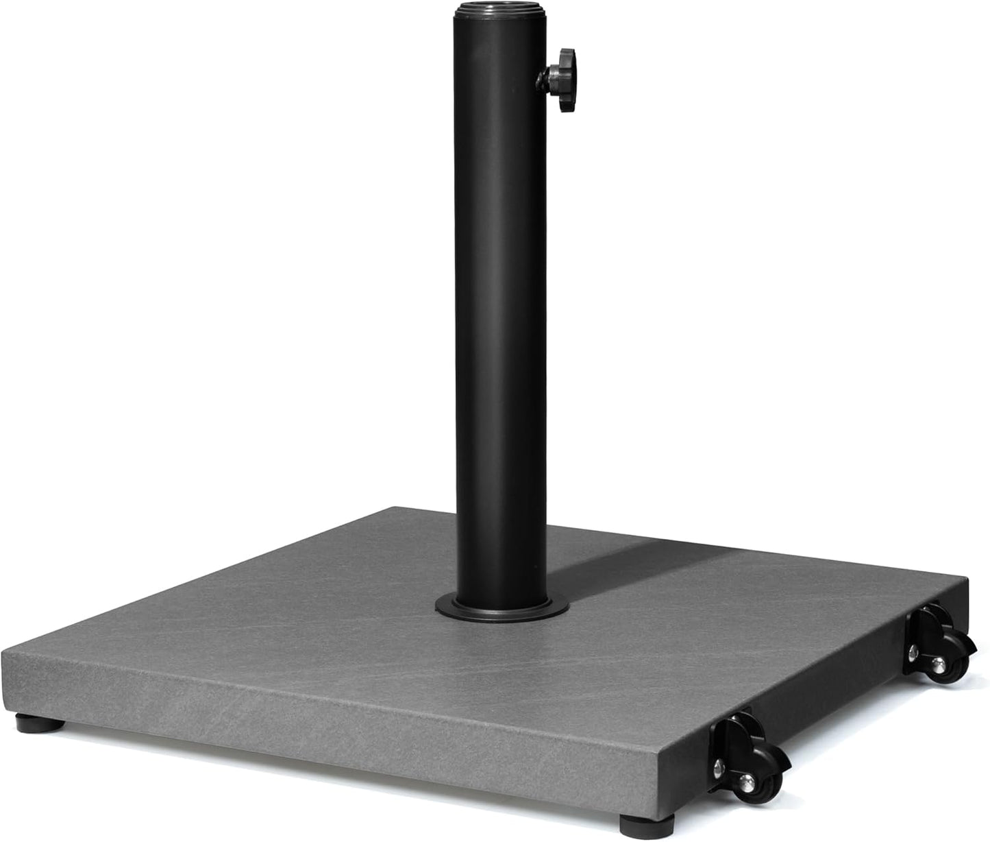 SUNGUARD UMBRELLAS 43 lb Square Patio Umbrella Base with Wheels, Pre-Filled Concrete Outdoor Stand - Gray（with wheels） / 43 lbs