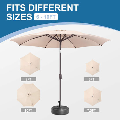 SUNGUARD UMBRELLAS Round Fillable Patio Umbrella Base, Water or Sand Stand for 6–10 ft Umbrellas