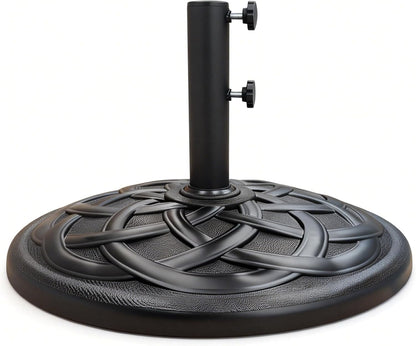SUNGUARD UMBRELLAS Round Heavy Duty Patio Umbrella Base, Resin Concrete Stand for 1.5–2 in Poles - Black / 42 lb