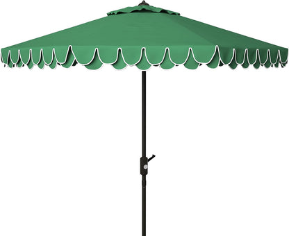 SUNGUARD UMBRELLAS 9 ft Valance Patio Umbrella, Polyester Market Umbrella with Crank and Auto Tilt