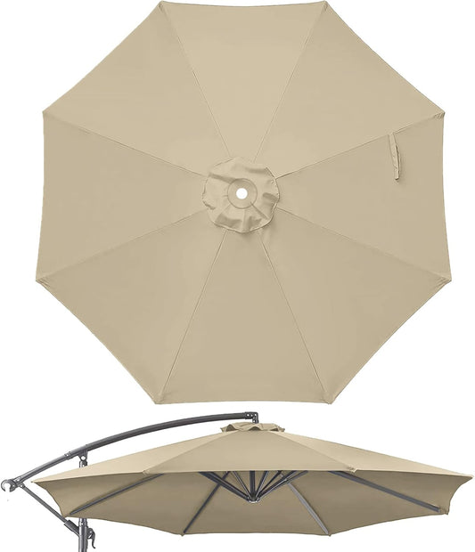 SUNGUARD UMBRELLAS 10 ft Replacement Canopy, 8-Rib 300D Polyester Cover for Patio Umbrellas - Khaki / only fits 10ft 8ribs