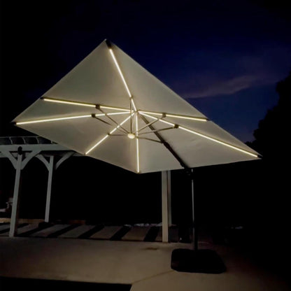 SUNGUARD UMBRELLAS Square Cantilever Patio Umbrella, 360-Degree Rotating Offset Umbrella with Aluminum Frame - Apple Green / 8' X 8' / Standard