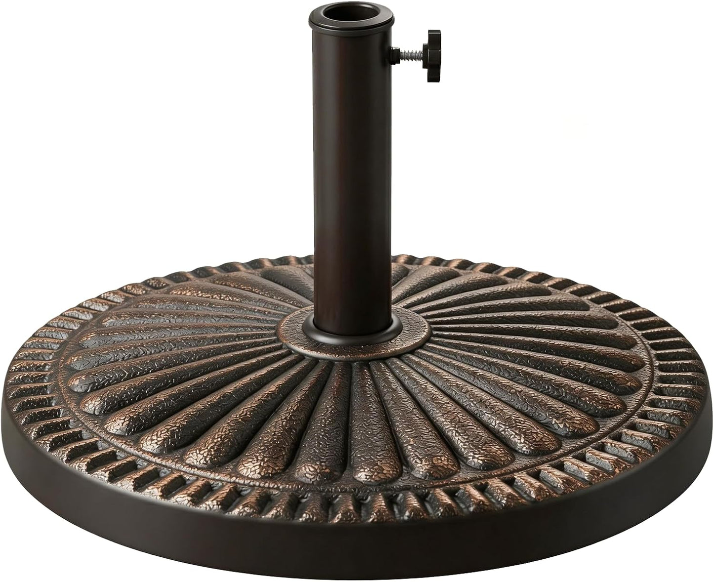 SUNGUARD UMBRELLAS Round Heavy Duty Patio Umbrella Base, Resin Concrete Stand for 1.5–2 in Poles