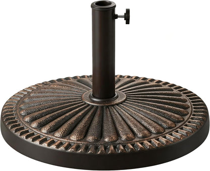 SUNGUARD UMBRELLAS Round Heavy Duty Patio Umbrella Base, Resin Concrete Stand for 1.5–2 in Poles