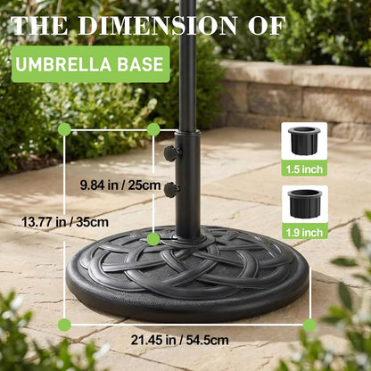 SUNGUARD UMBRELLAS Round Heavy Duty Patio Umbrella Base, Resin Concrete Stand for 1.5–2 in Poles - Bronze / 40 lb