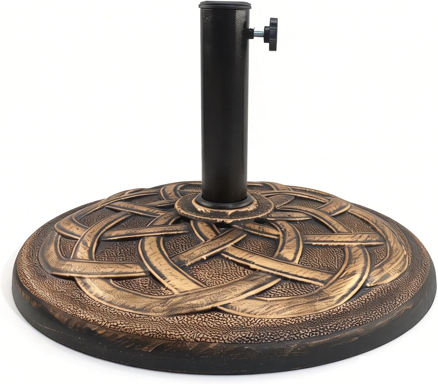 SUNGUARD UMBRELLAS Round Heavy Duty Patio Umbrella Base, Resin Concrete Stand for 1.5–2 in Poles