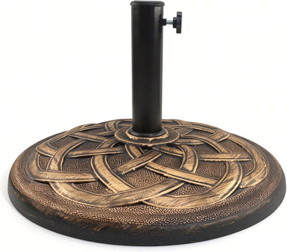 SUNGUARD UMBRELLAS Round Heavy Duty Patio Umbrella Base, Resin Concrete Stand for 1.5–2 in Poles