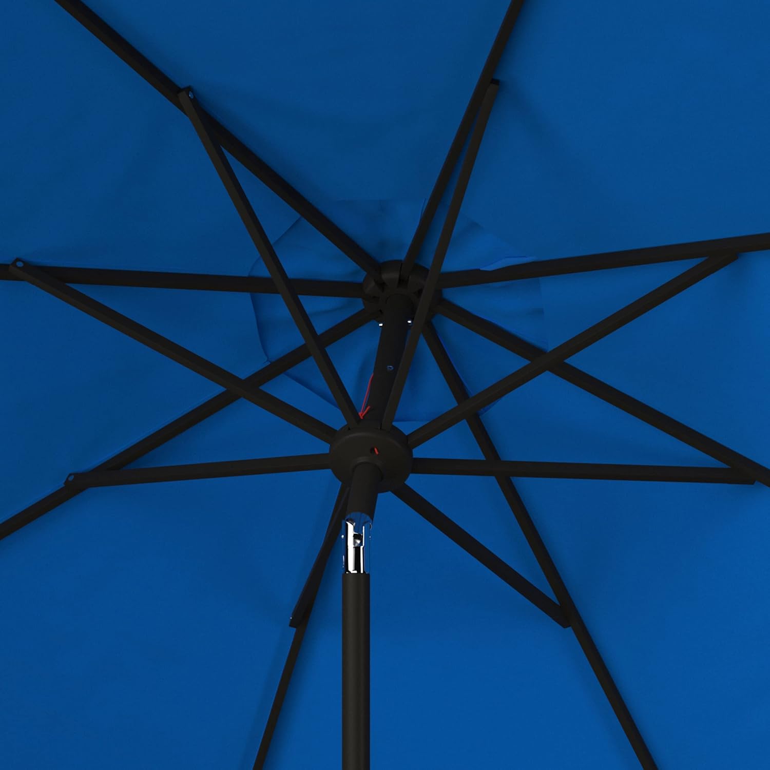 SUNGUARD UMBRELLAS 9 ft Valance Patio Umbrella, Polyester Market Umbrella with Crank and Auto Tilt - Navy/White