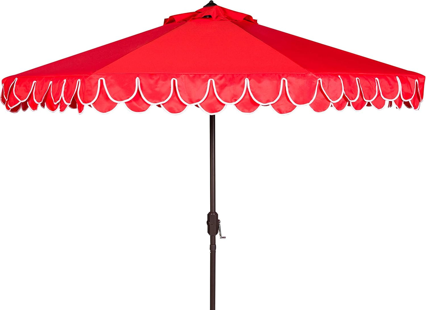 SUNGUARD UMBRELLAS 9 ft Valance Patio Umbrella, Polyester Market Umbrella with Crank and Auto Tilt - Yellow/White