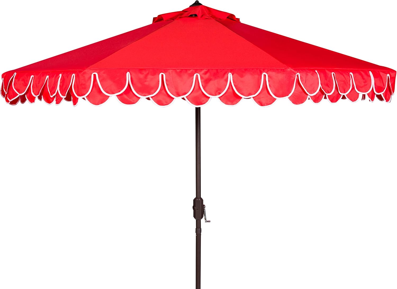 SUNGUARD UMBRELLAS 9 ft Valance Patio Umbrella, Polyester Market Umbrella with Crank and Auto Tilt - Yellow/White