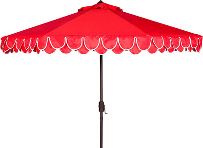 SUNGUARD UMBRELLAS 9 ft Valance Patio Umbrella, Polyester Market Umbrella with Crank and Auto Tilt - Yellow/White