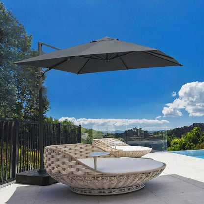 SUNGUARD UMBRELLAS 10 x 10 ft Square Cantilever Replacement Canopy, 8-Rib 230 GSM Polyester Cover - Moss Green