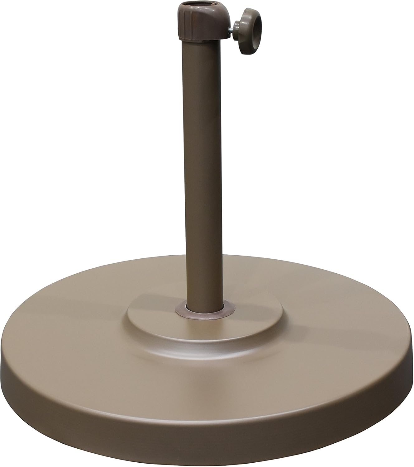 SUNGUARD UMBRELLAS 50 lb Round Concrete Patio Umbrella Base, White Steel Stand for 1.5 in Poles