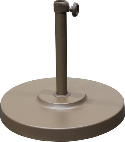 SUNGUARD UMBRELLAS 50 lb Round Concrete Patio Umbrella Base, White Steel Stand for 1.5 in Poles