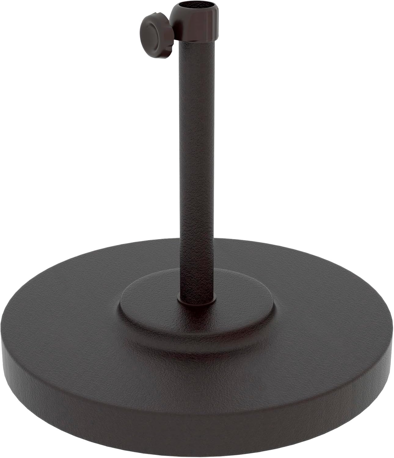 SUNGUARD UMBRELLAS 50 lb Round Concrete Patio Umbrella Base, White Steel Stand for 1.5 in Poles