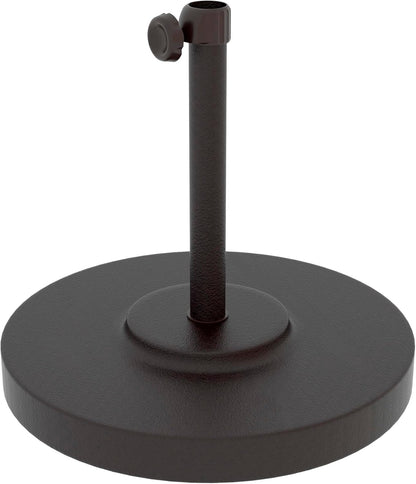SUNGUARD UMBRELLAS 50 lb Round Concrete Patio Umbrella Base, White Steel Stand for 1.5 in Poles