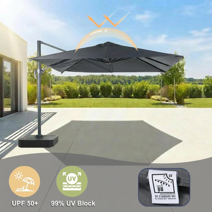 SUNGUARD UMBRELLAS 10 x 10 ft Square Cantilever Replacement Canopy, 8-Rib 230 GSM Polyester Cover