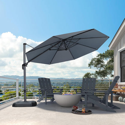 SUNGUARD UMBRELLAS Square Cantilever Patio Umbrella, 360-Degree Rotating Offset Umbrella with Aluminum Frame