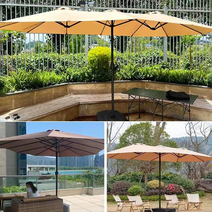 SUNGUARD UMBRELLAS 15 ft x 9 ft Replacement Canopy, 12-Rib Polyester Cover for Double-Sided Patio Umbrellas