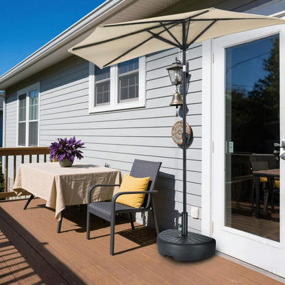 SUNGUARD UMBRELLAS 73 lb Half Round Fillable Patio Umbrella Base, Water and Sand Outdoor Stand