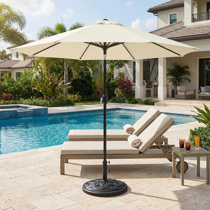 SUNGUARD UMBRELLAS Round Heavy Duty Patio Umbrella Base, Resin Concrete Stand for 1.5–2 in Poles