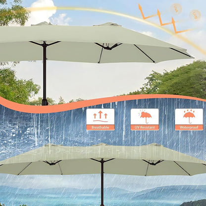 SUNGUARD UMBRELLAS 15 ft x 9 ft Replacement Canopy, 12-Rib Polyester Cover for Double-Sided Patio Umbrellas