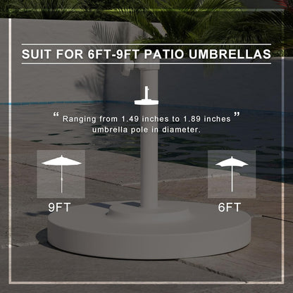 SUNGUARD UMBRELLAS 50 lb Round Concrete Patio Umbrella Base, White Steel Stand for 1.5 in Poles - Bronze