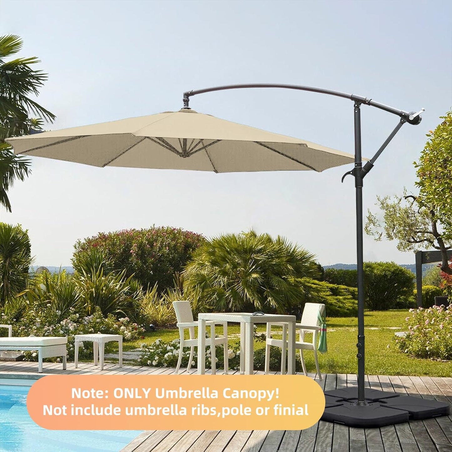 SUNGUARD UMBRELLAS 10 ft Replacement Canopy, 8-Rib 300D Polyester Cover for Patio Umbrellas