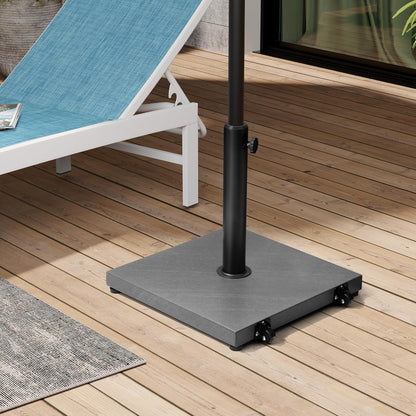SUNGUARD UMBRELLAS 43 lb Square Patio Umbrella Base with Wheels, Pre-Filled Concrete Outdoor Stand