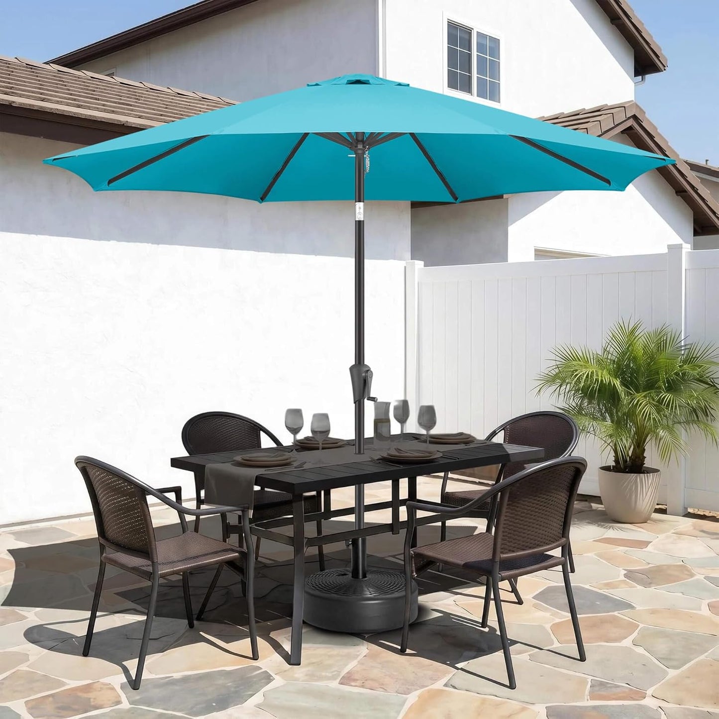 SUNGUARD UMBRELLAS Round Fillable Patio Umbrella Base, Water or Sand Stand for 6–10 ft Umbrellas