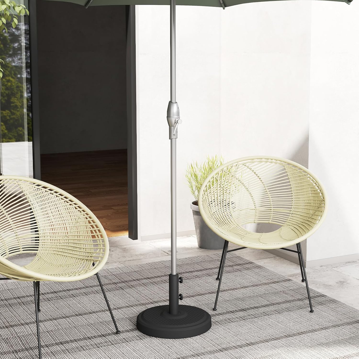 SUNGUARD UMBRELLAS Heavy Duty Round Patio Umbrella Base, Cement-Filled Stand for 1.3–1.9 in Poles