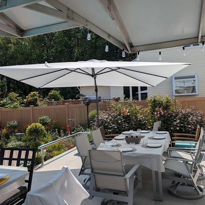 SUNGUARD UMBRELLAS Square Cantilever Patio Umbrella, 360-Degree Rotating Offset Umbrella with Aluminum Frame
