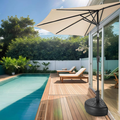 SUNGUARD UMBRELLAS 73 lb Half Round Fillable Patio Umbrella Base, Water and Sand Outdoor Stand