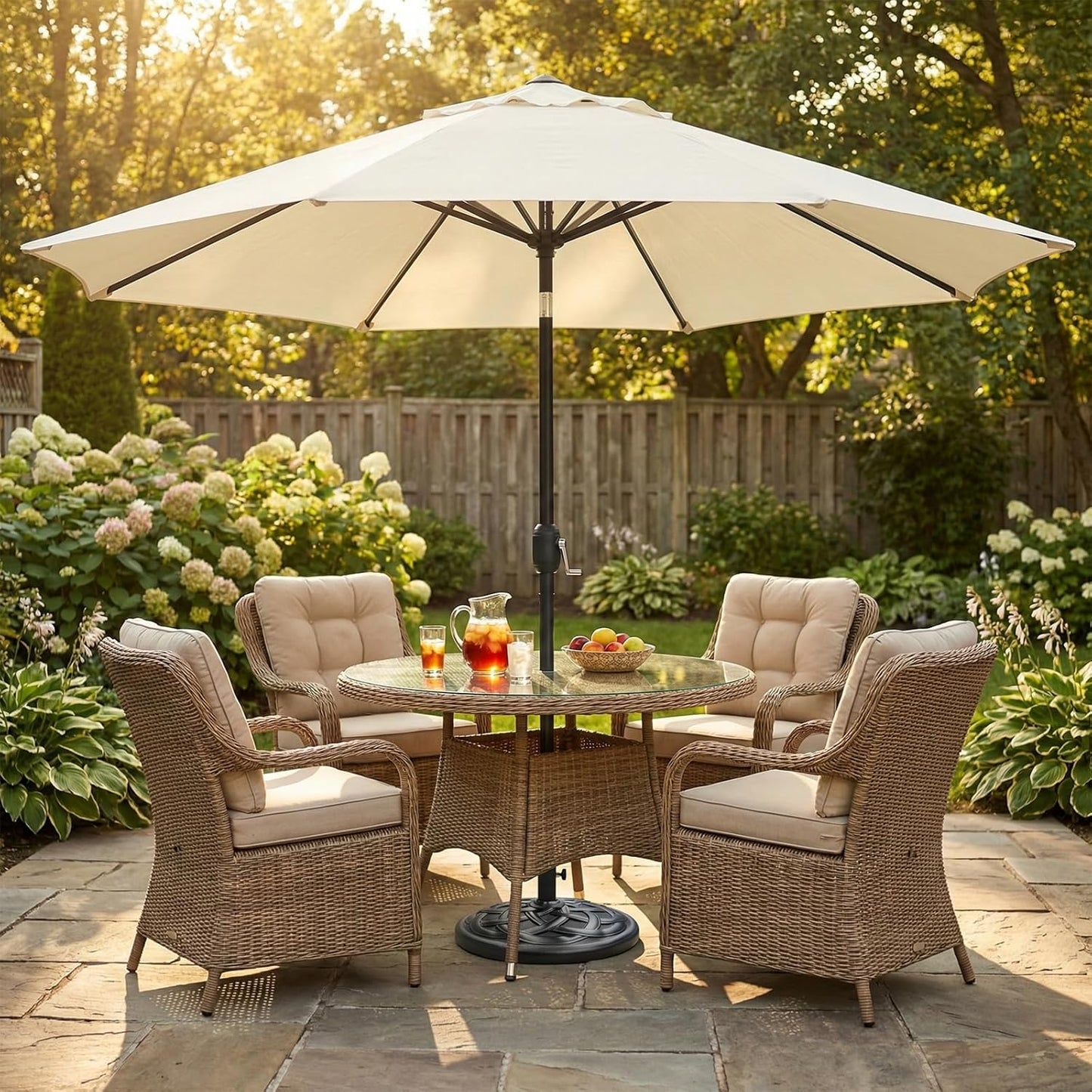 SUNGUARD UMBRELLAS Round Heavy Duty Patio Umbrella Base, Resin Concrete Stand for 1.5–2 in Poles