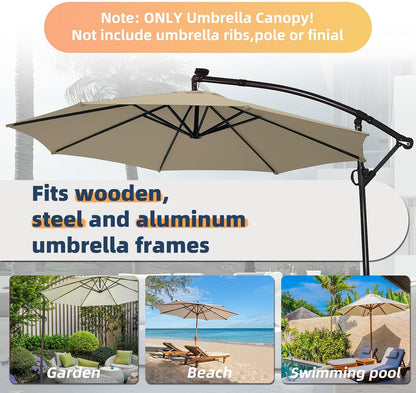 SUNGUARD UMBRELLAS 10 ft Replacement Canopy, 8-Rib 300D Polyester Cover for Patio Umbrellas