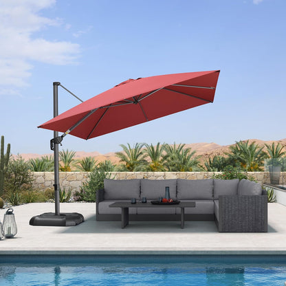 SUNGUARD UMBRELLAS Square Cantilever Patio Umbrella, 360-Degree Rotating Offset Umbrella with Aluminum Frame