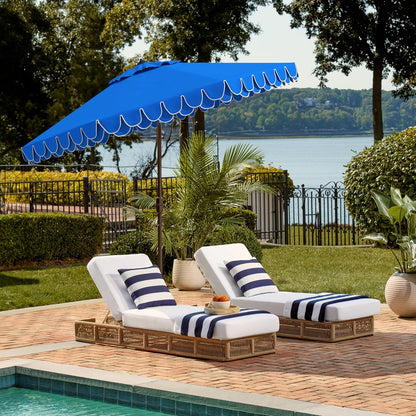 SUNGUARD UMBRELLAS 9 ft Valance Patio Umbrella, Polyester Market Umbrella with Crank and Auto Tilt - Hunter Green