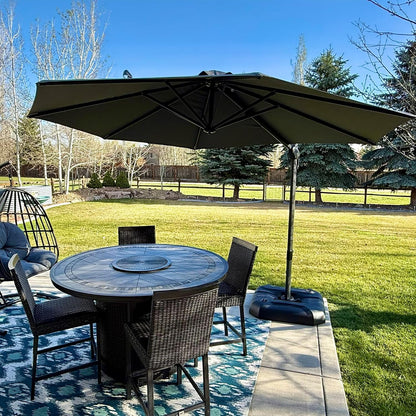 SUNGUARD UMBRELLAS Square Cantilever Patio Umbrella, 360-Degree Rotating Offset Umbrella with Aluminum Frame - Navy Blue / 10' X 10' / Standard