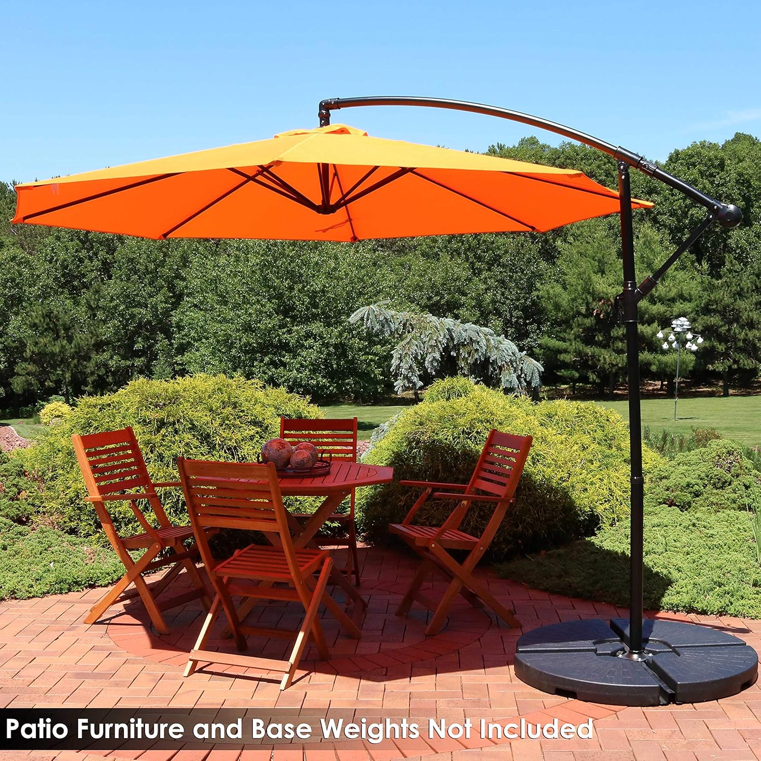 SUNGUARD UMBRELLAS 9.5 ft Cantilever Patio Umbrella, Vented Polyester Canopy with Crank and Cross Base