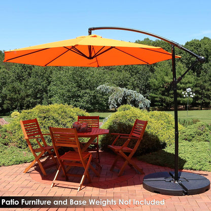 SUNGUARD UMBRELLAS 9.5 ft Cantilever Patio Umbrella, Vented Polyester Canopy with Crank and Cross Base